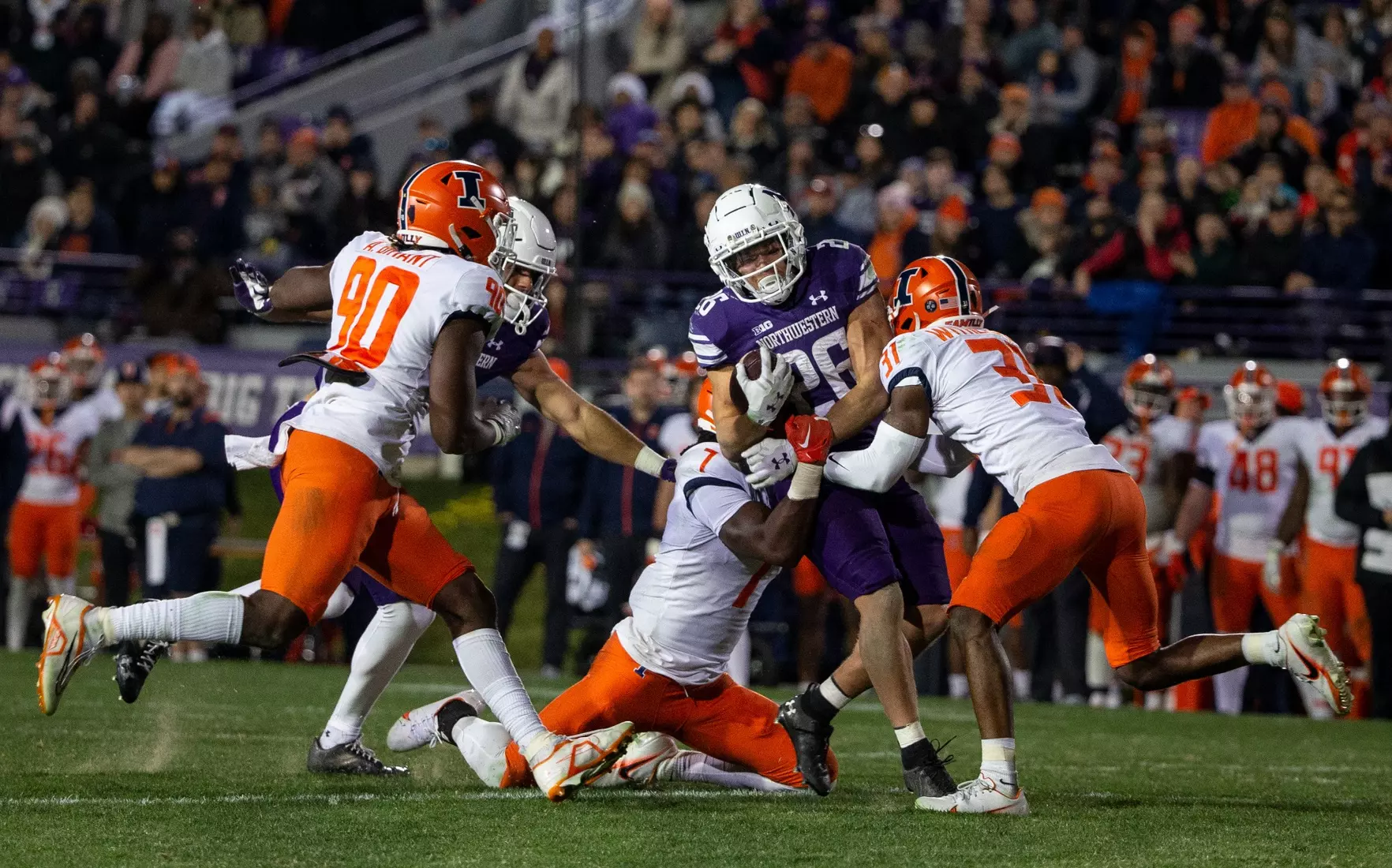 Northwestern v Illinois Big Ten football at Ryan Field on Saturday, November 26, 2022 in Evanston, Illinois. Northwestern Athletics Photo by John Konstantaras | http://JohnKonPhoto.com