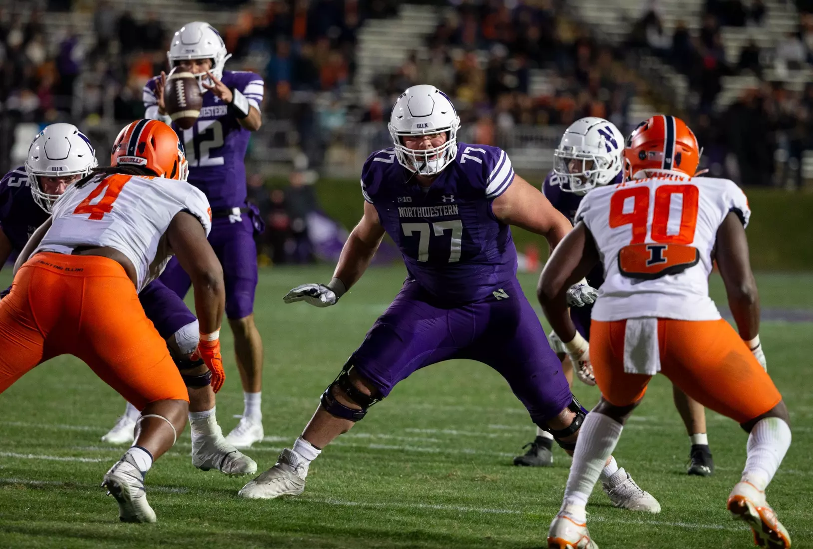 Northwestern v Illinois Big Ten football at Ryan Field on Saturday, November 26, 2022 in Evanston, Illinois. Northwestern Athletics Photo by John Konstantaras | http://JohnKonPhoto.com