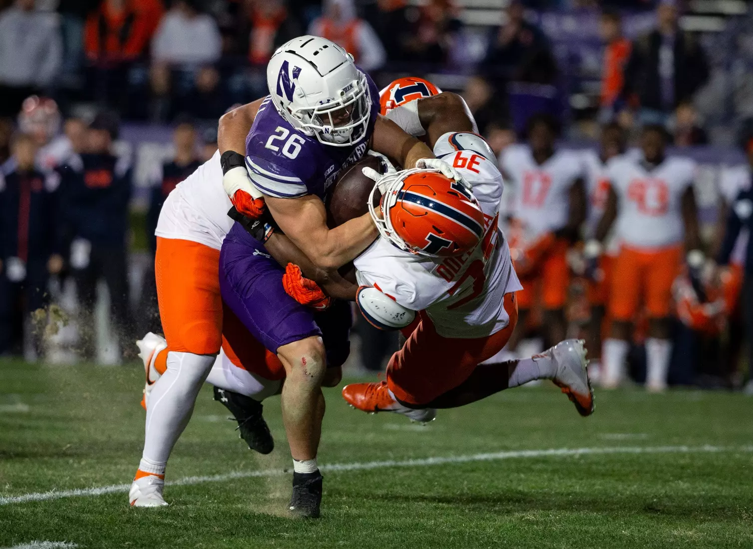 Northwestern v Illinois Big Ten football at Ryan Field on Saturday, November 26, 2022 in Evanston, Illinois. Northwestern Athletics Photo by John Konstantaras | http://JohnKonPhoto.com