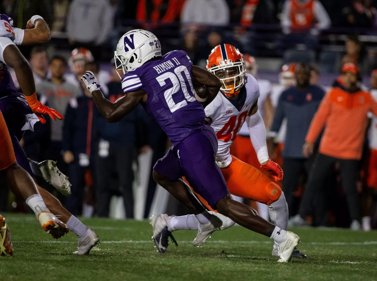 Northwestern v Illinois Big Ten football at Ryan Field on Saturday, November 26, 2022 in Evanston, Illinois. Northwestern Athletics Photo by John Konstantaras | http://JohnKonPhoto.com