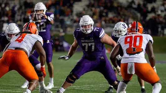 Northwestern v Illinois Big Ten football at Ryan Field on Saturday, November 26, 2022 in Evanston, Illinois. Northwestern Athletics Photo by John Konstantaras | http://JohnKonPhoto.com