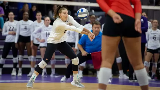 Northwestern v Ohio State volleyball at Welsh Ryan Arena on Friday November 4, 2022 in Evanston, Illinois. Northwestern Athletics Photo by John Konstantaras | http://JohnKonPhoto.com