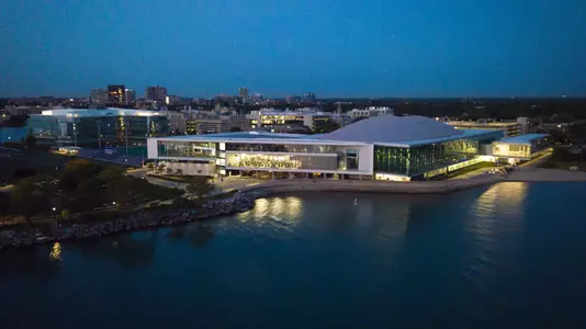 Walter Athletics Center at night