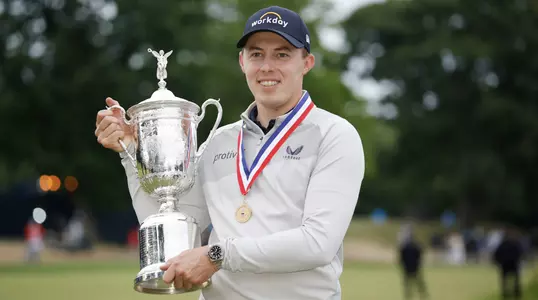 Matt Fitzpatrick 2022 United States Open Champion trophy