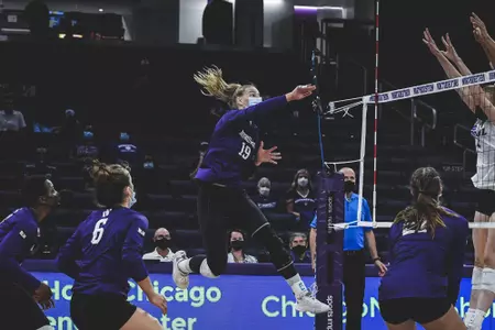 Depaul Blue Demons vs. Northwestern WildcatsVolleyballWelsh-Ryan ArenaEvanston, ILSeptember 18, 2021(Ryan Kuttler/Northwestern Athletics)