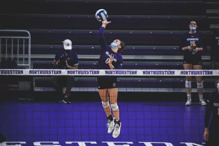 Depaul Blue Demons vs. Northwestern WildcatsVolleyballWelsh-Ryan ArenaEvanston, ILSeptember 18, 2021(Ryan Kuttler/Northwestern Athletics)