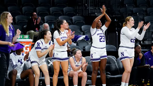 November 24, 2023, Las Vegas, NV: A game between Northwestern Women’s Basketball and Belmont at Dollar Loan Center in Las Vegas, Nev. on Friday, November 24, 2023. (Photo by Jordan Anders/Northwestern Athletics)