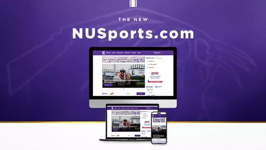 A graphic showing the new redesigned version of NUSports.com