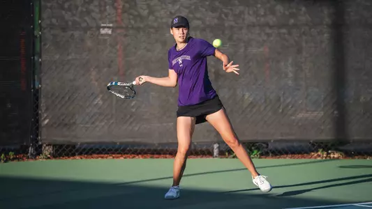 November 2, 2023, San Diego, CA: Christina Hand & Justine Leong compete at the ITA National Fall Championships at the Barnes Tennis Center in San Diego, CA Thursday, November 2, 2023. (Photo by Intercollegiate Tennis Association)