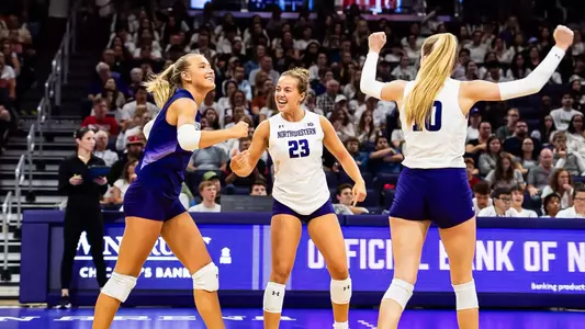 September 28, 2024, Evanston, IL: A game between Northwestern Volleyball and No. 7 Wisconsin at Welsh-Ryan Arena in Evanston, IL on Saturday, September 28, 2024. (Photo by Henry Frieman/Northwestern Athletics)