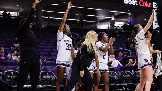Women's Basketball Bench Celebration