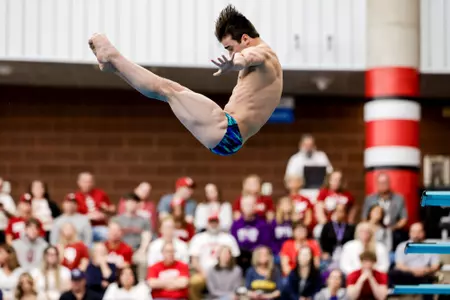 March 1, 2024, Columbus, OH: Northwestern Men’s Swimming and Diving competes in the 2024 Big Ten Men's Swimming & Diving Championships at McCorkle Aquatic Pavilion in Columbus, OH on Friday, March 1, 2024. (Photo by Walt Middleton/Northwestern Athletics)