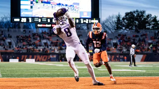 November 25, 2023, Champaign, IL: A game between Northwestern Football and Illinois at University of Illinois Memorial Stadium in Champaign, IL on Saturday, November 25, 2023. (Photo by Ryan Kuttler/Northwestern Athletics)
