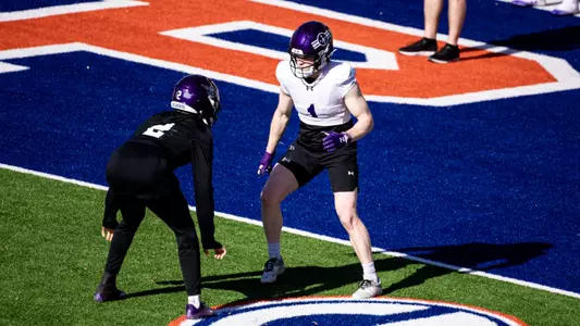 December 18, 2023, Las Vegas, NV: Northwestern Football practices at Fertitta Field at Bishop Gorman High School before the SRS Las Vegas Bowl in Las Vegas, NV on Monday, December 18, 2023. (Photo by Ryan Kuttler/Northwestern Athletics)