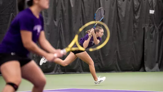 January 20, 2024, Evanston, IL: A match between Northwestern Women’s Tennis and Butler at Combe Tennis Center in Evanston, IL on Saturday, January 20, 2024. (Photo by Ryan Kuttler/Northwestern Athletics)