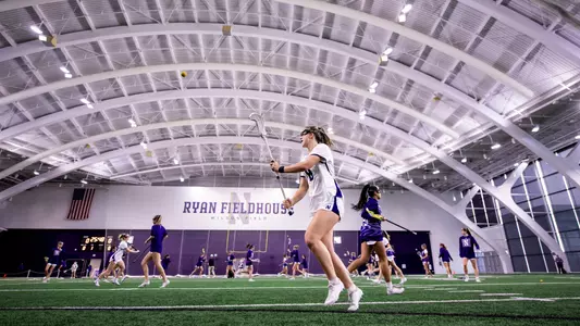 January 28, 2024, Evanston, IL: An exhibition game between Northwestern Lacrosse and Stanford at Ryan Fieldhouse in Evanston, IL on Sunday, January 28, 2024. (Photo by Ryan Kuttler/Northwestern Athletics)