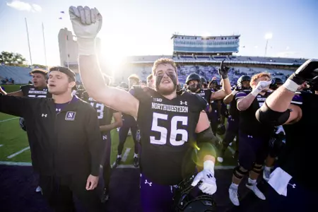 October 7, 2023, Evanston, IL: A game between Northwestern Football and Howard at Ryan Field in Evanston, IL on Saturday, October 7, 2023. (Photo by Ryan Kuttler/Northwestern Athletics)