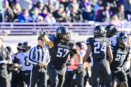 November 18, 2023, Evanston, IL: A game between Northwestern Football and Purdue at Ryan Field in Evanston, IL on Saturday, November 18, 2023. (Photo by Stephen Carrera/Northwestern Athletics)