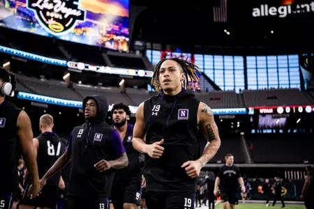 December 23, 2023, Las Vegas, NV: A game between Northwestern Football and Utah in the SRS Las Vegas Bowl at Allegiant Stadium in Las Vegas, NV on Saturday, December 23, 2023. (Photo by Ryan Kuttler/Northwestern Athletics)