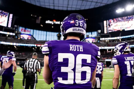 December 23, 2023, Las Vegas, NV: A game between Northwestern Football and Utah in the SRS Las Vegas Bowl at Allegiant Stadium in Las Vegas, NV on Saturday, December 23, 2023. (Photo by Ryan Kuttler/Northwestern Athletics)