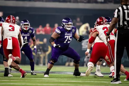 December 23, 2023, Las Vegas, NV: A game between Northwestern Football and Utah in the SRS Las Vegas Bowl at Allegiant Stadium in Las Vegas, NV on Saturday, December 23, 2023. (Photo by Ryan Kuttler/Northwestern Athletics)