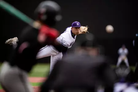 March 26, 2024, Evanston, IL: A game between Northwestern Baseball and Northern Illinois at Rocky and Berenice Miller Park in Evanston, IL on Tuesday, March 26, 2024. (Photo by Ryan Kuttler/Northwestern Athletics)