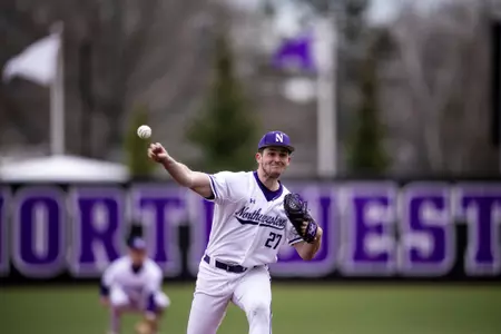 March 26, 2024, Evanston, IL: A game between Northwestern Baseball and Northern Illinois at Rocky and Berenice Miller Park in Evanston, IL on Tuesday, March 26, 2024. (Photo by Ryan Kuttler/Northwestern Athletics)