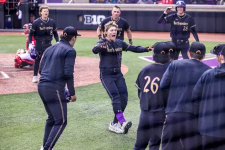 March 31, 2024, Evanston, IL: A game between Northwestern Baseball and Nebraska at Rocky and Berenice Miller Park Evanston, IL on Sunday, March 31, 2024. (Photo by Mary Grace Grabill/Northwestern Athletics)