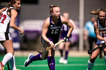 April 13, 2024, Evanston, IL: An exhibition game between Northwestern Field Hockey and Louisville at Lakeside Field in Evanston, IL on Saturday, April 13, 2024. (Photo by Ryan Kuttler/Northwestern Athletics)