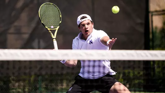 April 21, 2024, Evanston, IL: A match between Northwestern Men’s Tennis and Purdue at Vandy Christie Tennis Center in Evanston, IL on Sunday, April 21, 2024. (Photo by Ryan Kuttler/Northwestern Athletics)