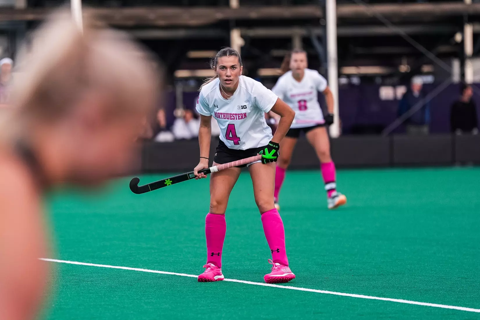 October 10, 2025, Evanston, IL: A match between Northwestern Field Hockey and Penn State on Lakeside Field in Evanston, IL on Friday, October 10, 2025. (Photo by Michelle Nartey/Northwestern Athletics)