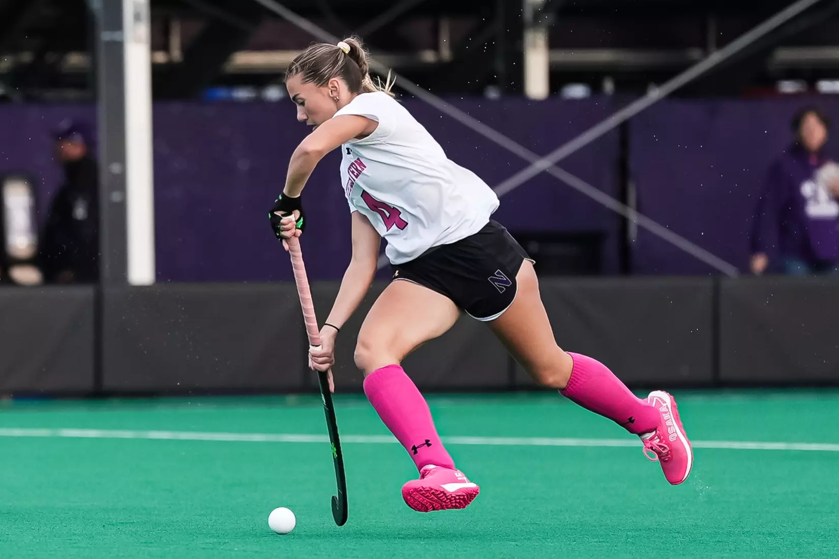 October 10, 2025, Evanston, IL: A match between Northwestern Field Hockey and Penn State on Lakeside Field in Evanston, IL on Friday, October 10, 2025. (Photo by Michelle Nartey/Northwestern Athletics)