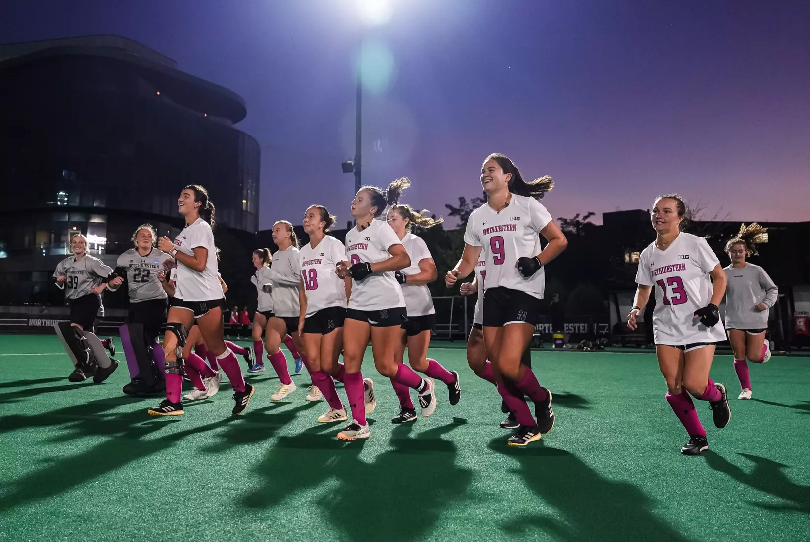 October 10, 2025, Evanston, IL: A match between Northwestern Field Hockey and Penn State on Lakeside Field in Evanston, IL on Friday, October 10, 2025. (Photo by Michelle Nartey/Northwestern Athletics)