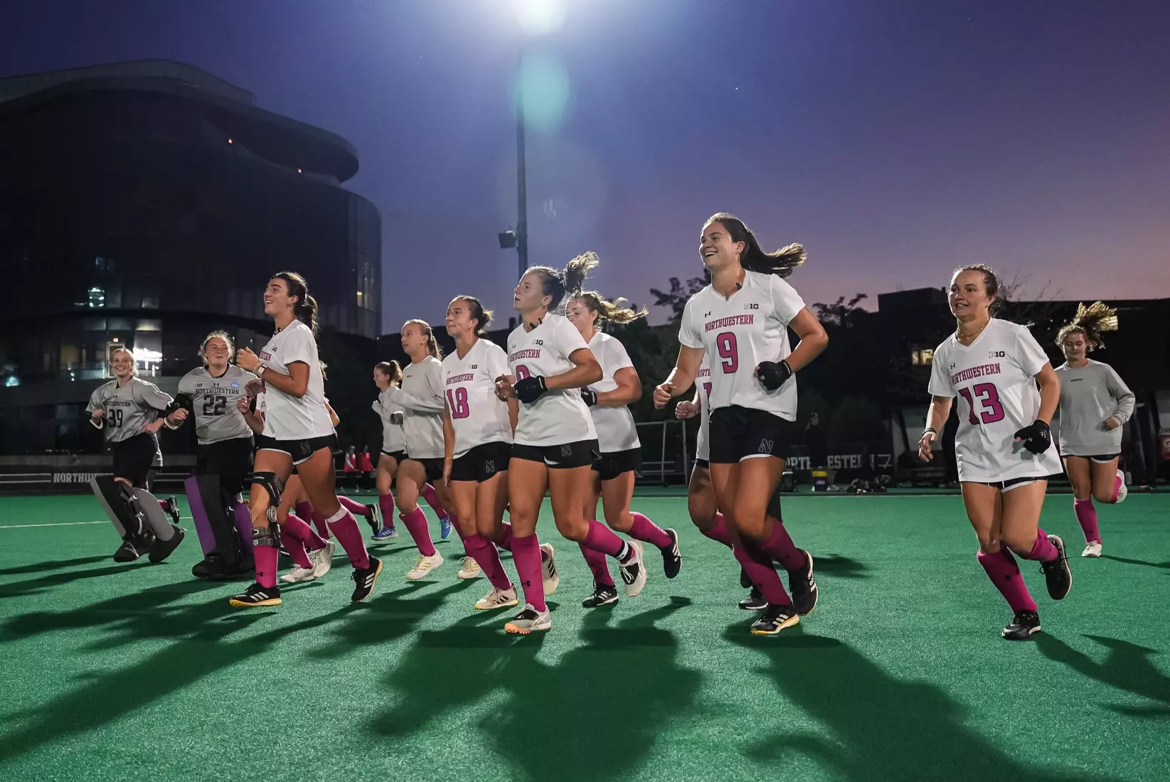October 10, 2025, Evanston, IL: A match between Northwestern Field Hockey and Penn State on Lakeside Field in Evanston, IL on Friday, October 10, 2025. (Photo by Michelle Nartey/Northwestern Athletics)
