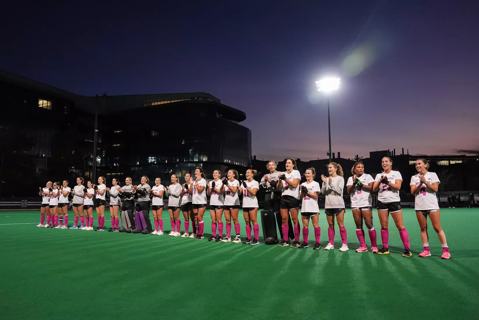 October 10, 2025, Evanston, IL: A match between Northwestern Field Hockey and Penn State on Lakeside Field in Evanston, IL on Friday, October 10, 2025. (Photo by Michelle Nartey/Northwestern Athletics)