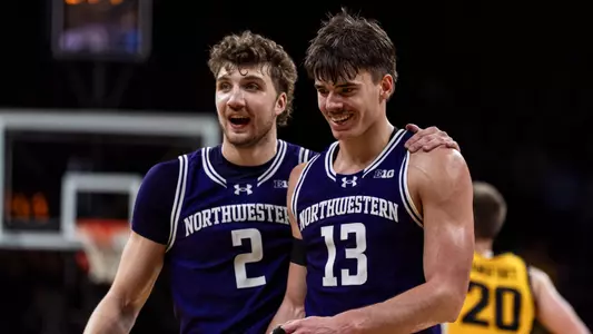 December 3, 2024, Iowa City, IA: A game between Northwestern Men’s Basketball and Iowa at Carver-Hawkeye Arena in Iowa City, IA on Tuesday, December 3, 2024. (Photo by Ryan Kuttler/Northwestern Athletics)