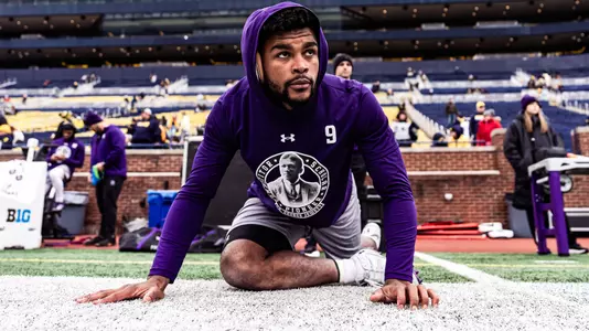 November 23, 2024, Ann Arbor, MI: A game between Northwestern Football and Michigan at Michigan Stadium in Ann Arbor, MI on Saturday, November 23, 2024. (Photo by Ryan Kuttler/Northwestern Athletics)