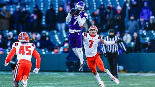November 30, 2024, Chicago, IL: A game between Northwestern Football and Illinois at Wrigley Field in Chicago, IL on Saturday, November 30, 2024. (Photo by Bailey Black/Northwestern Athletics)