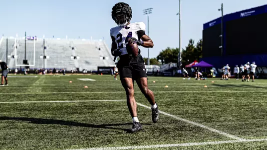 September 11, 2024, Evanston, IL: Northwestern Football practices at Northwestern Medicine Field at Martin Stadium in Evanston, IL on Wednesday, September 11, 2024. (Photo by Griffin Quinn/Northwestern Athletics)