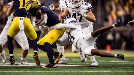 November 23, 2024, Ann Arbor, MI: A game between Northwestern Football and Michigan at Michigan Stadium in Ann Arbor, MI on Saturday, November 23, 2024. (Photo by Ryan Kuttler/Northwestern Athletics)