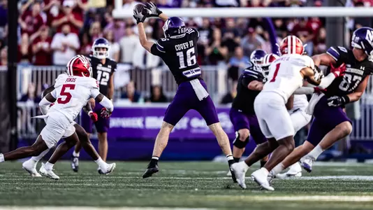 October 5, 2024, Evanston, IL: A game between Northwestern Football and Indiana at Northwestern Medicine Field at Martin Stadium in Evanston, IL on Saturday, October 5, 2024. (Photo by Ryan Kuttler/Northwestern Athletics)