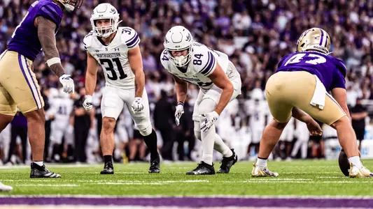 September 21, 2024, Seattle, WA: A game between Northwestern Football and Washington at Husky Stadium in Seattle, WA on Saturday, September 21, 2024. (Photo by Ryan Kuttler/Northwestern Athletics)