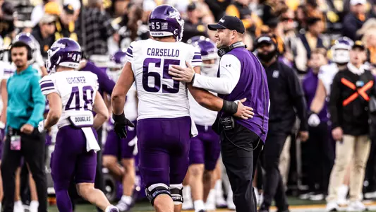 October 26, 2024, Iowa City, IA: A game between Northwestern Football and Iowa at Kinnick Stadium in Iowa City, IA on Saturday, October 26, 2024. (Photo by Griffin Quinn/Northwestern Athletics)