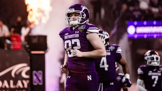 December 23, 2023, Las Vegas, NV: A game between Northwestern Football and Utah in the SRS Las Vegas Bowl at Allegiant Stadium in Las Vegas, NV on Saturday, December 23, 2023. (Photo by Ryan Kuttler/Northwestern Athletics)