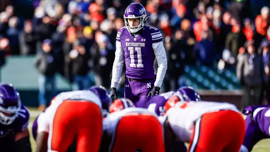 November 30, 2024, Chicago, IL: A game between Northwestern Football and Illinois at Wrigley Field in Chicago, IL on Saturday, November 30, 2024. (Photo by Bailey Black/Northwestern Athletics)