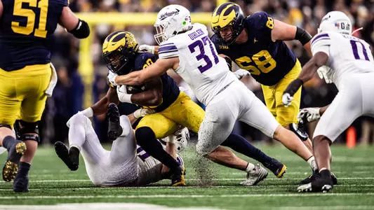 November 23, 2024, Ann Arbor, MI: A game between Northwestern Football and Michigan at Michigan Stadium in Ann Arbor, MI on Saturday, November 23, 2024. (Photo by Ryan Kuttler/Northwestern Athletics)
