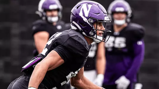 November 6, 2024, Evanston, IL: Northwestern Football practices at Northwestern Medicine Field at Martin Stadium in Evanston, IL on Wednesday, November 6, 2024. (Photo by Griffin Quinn/Northwestern Athletics)