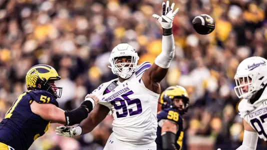 November 23, 2024, Ann Arbor, MI: A game between Northwestern Football and Michigan at Michigan Stadium in Ann Arbor, MI on Saturday, November 23, 2024. (Photo by Ryan Kuttler/Northwestern Athletics)