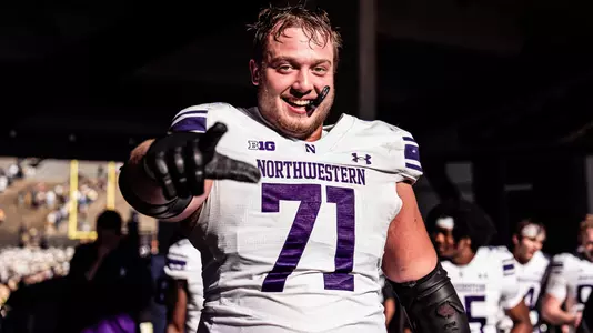 November 2, 2024, West Lafayette, IN: A game between Northwestern Football and Purdue at Ross-Ade Stadium in West Lafayette, IN on Saturday, November 2, 2024. (Photo by Ryan Kuttler/Northwestern Athletics)