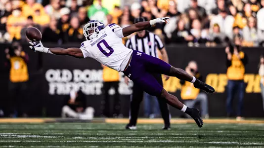 October 26, 2024, Iowa City, IA: A game between Northwestern Football and Iowa at Kinnick Stadium in Iowa City, IA on Saturday, October 26, 2024. (Photo by Ryan Kuttler/Northwestern Athletics)